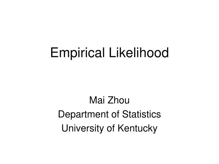 empirical likelihood
