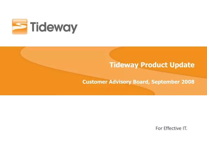 tideway product update