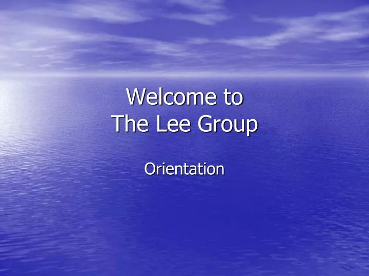 welcome to the lee group