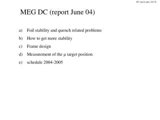 MEG DC (report June 04)