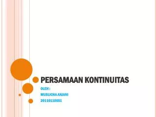 persamaan kontinuitas
