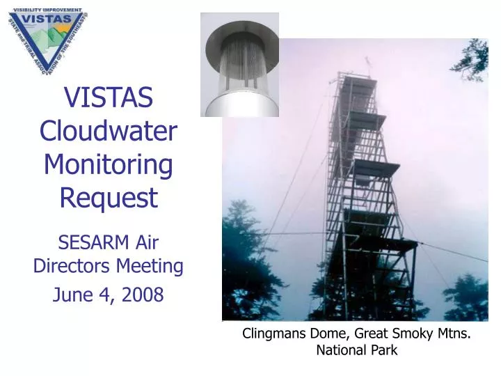 vistas cloudwater monitoring request sesarm air directors meeting june 4 2008