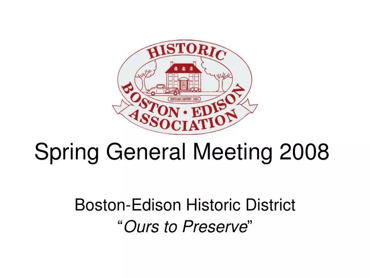 spring general meeting 2008