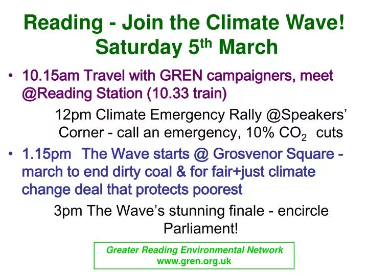 reading join the climate wave saturday 5 th march