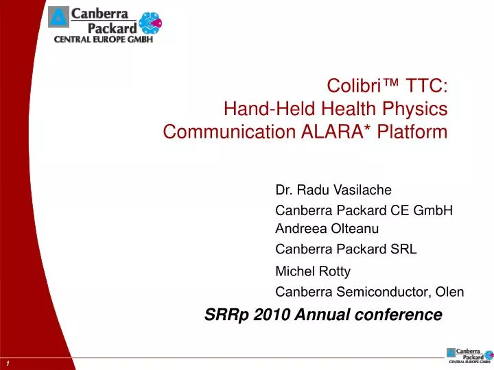 colibri ttc hand held health physics communication alara platform