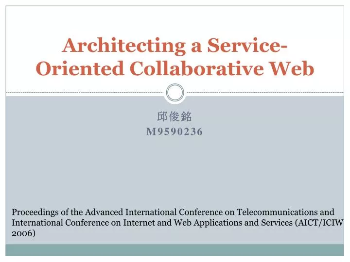 architecting a service oriented collaborative web