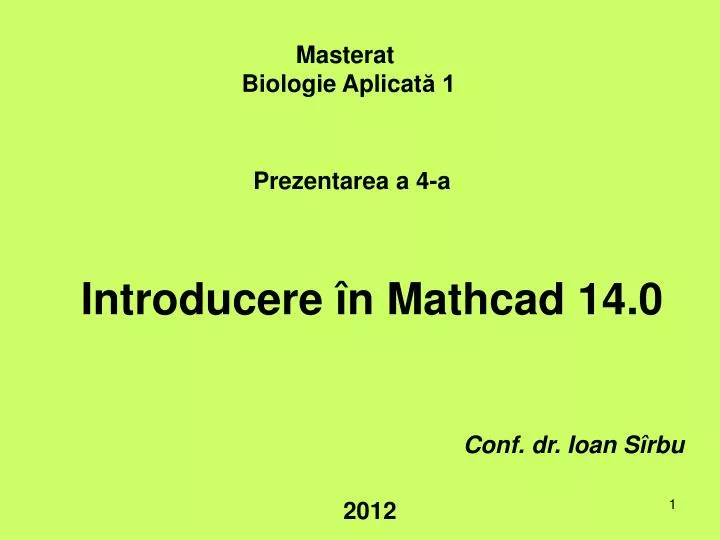 introducere n mathcad 14 0