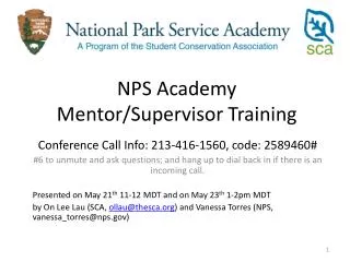 NPS Academy Mentor/Supervisor Training