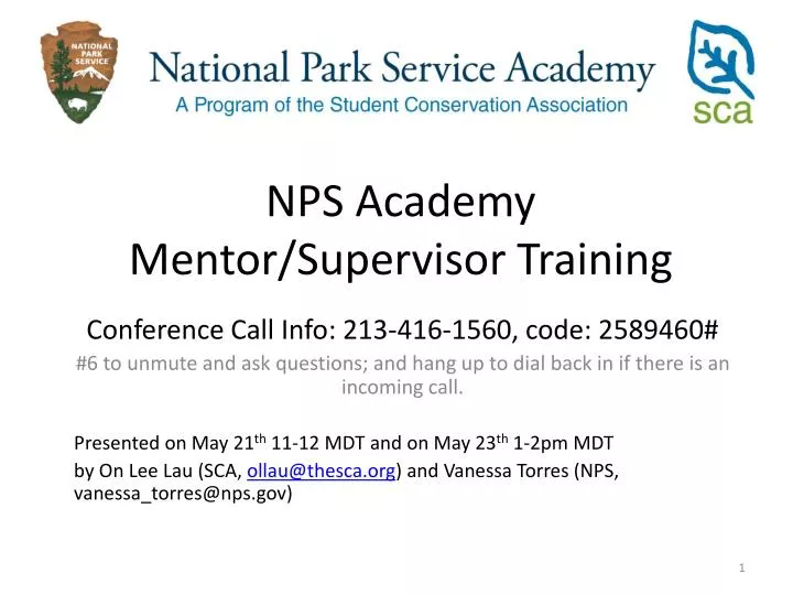 nps academy mentor supervisor training