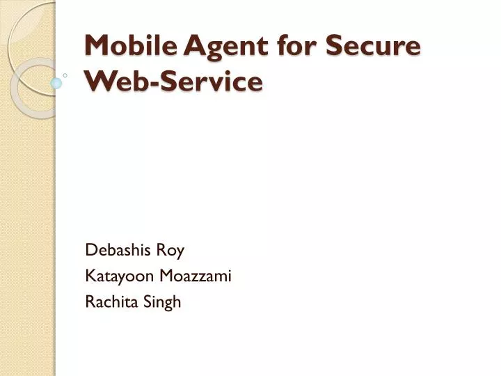 mobile agent for secure web service