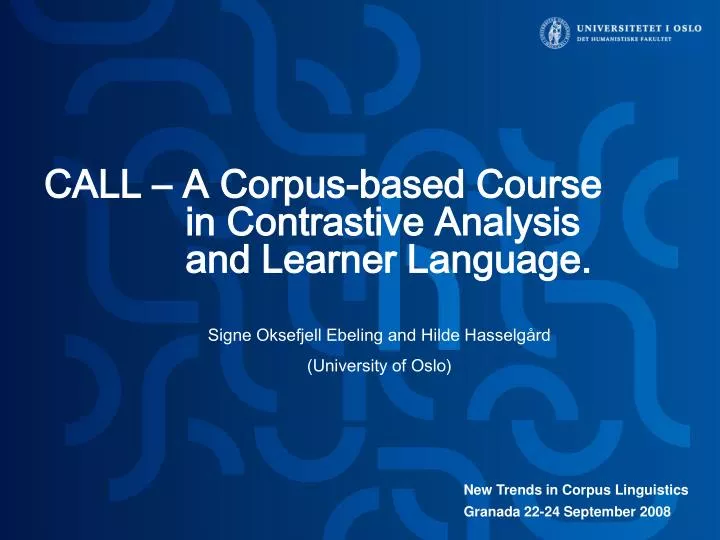 call a corpus based course in contrastive analysis and learner language