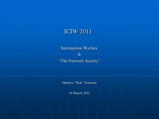 ICIW 2011