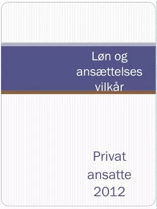 l n og ans ttelsesvilk r privat ansatte 2012