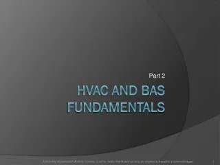 HVAC and BAS Fundamentals