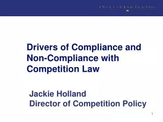 Drivers of Compliance and Non-Compliance with Competition Law