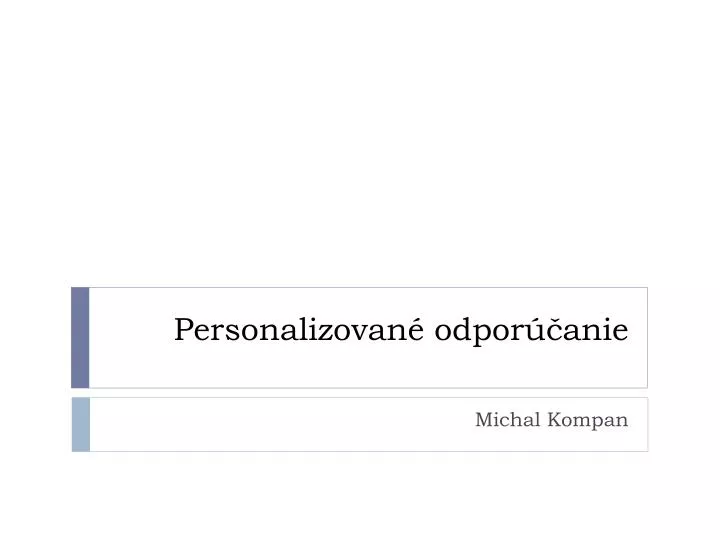 personalizovan odpor anie