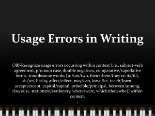 Usage Errors in Writing