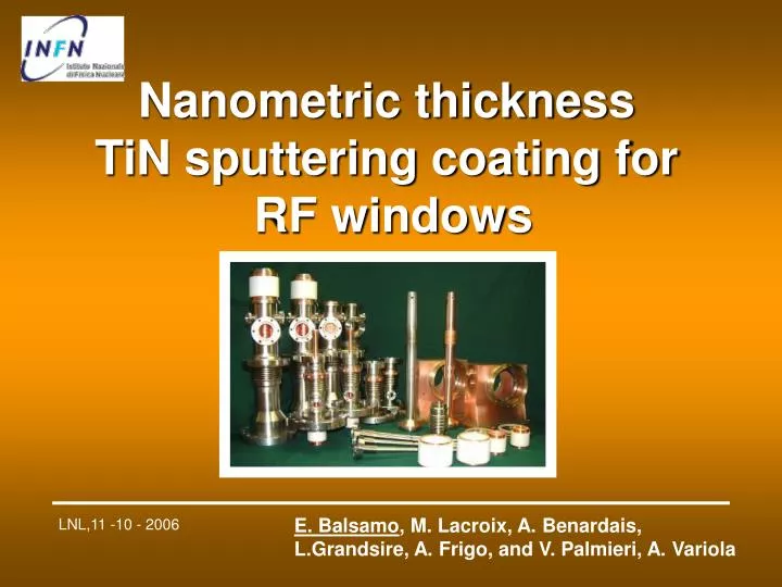 nanometric thickness tin sputtering coating for rf windows