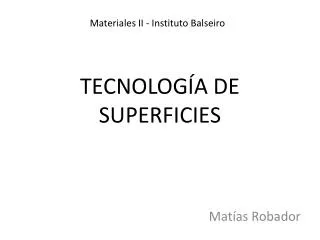 tecnolog a de superficies