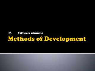 3 software planning