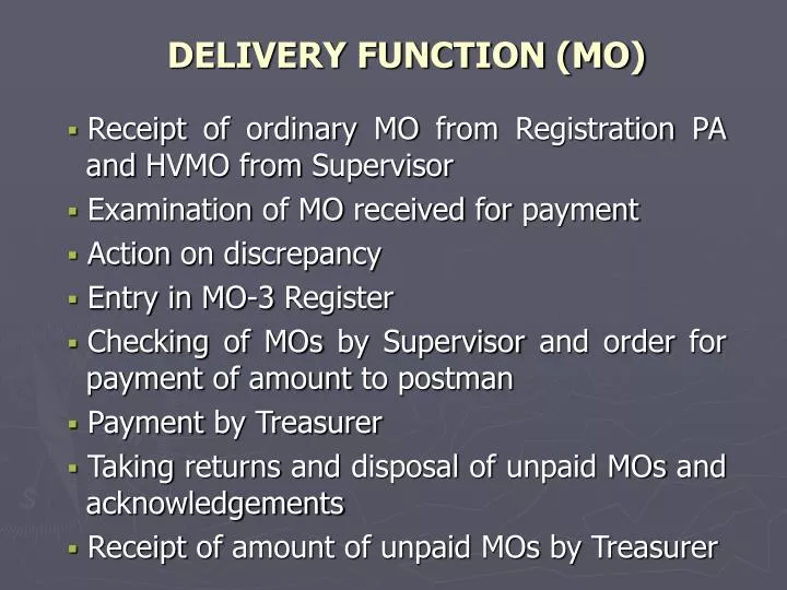 delivery function mo