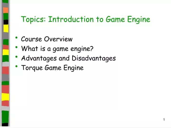 topics introduction to game engine