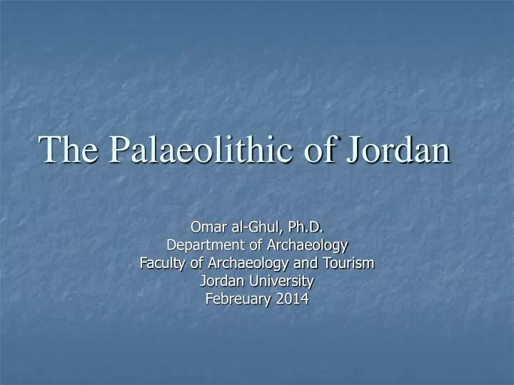 the palaeolithic of jordan