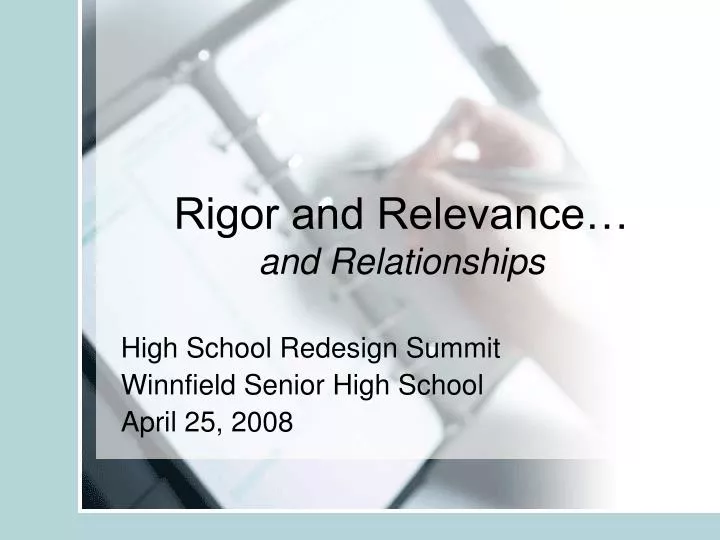 rigor and relevance and relationships