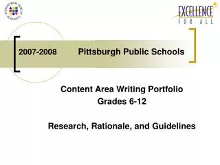 2007-2008 Pittsburgh Public Schools
