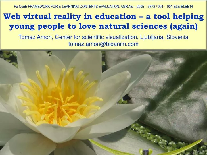 web virtual reality in education a tool helping young people to love natural sciences again