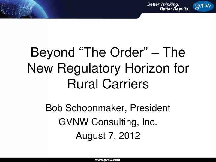 beyond the order the new regulatory horizon for rural carriers