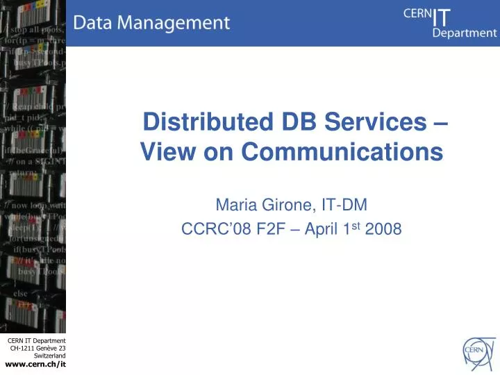 distributed db services view on communications