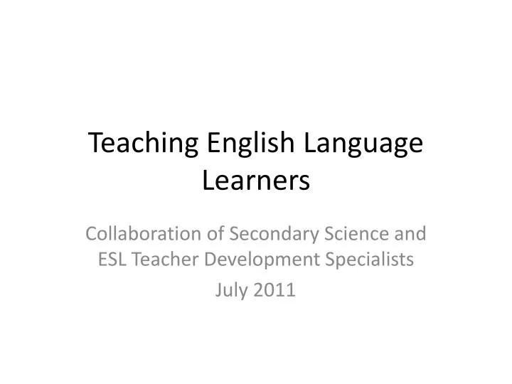 teaching english language learners
