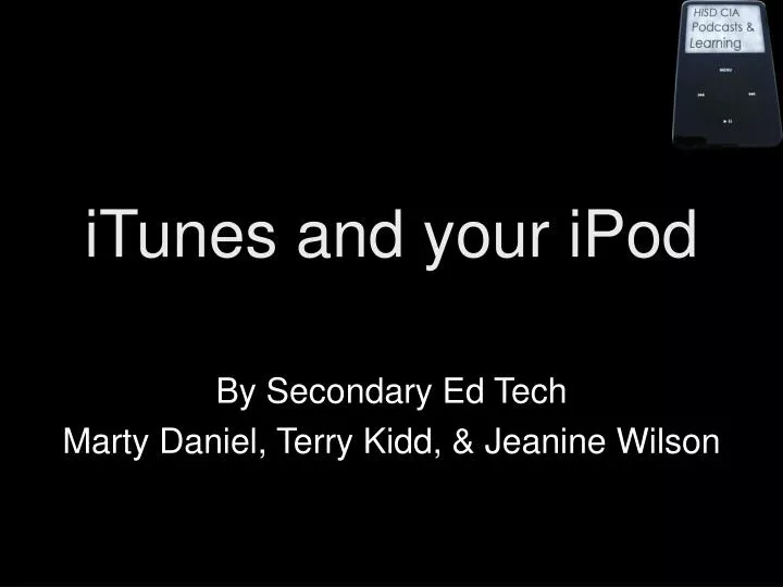 itunes and your ipod