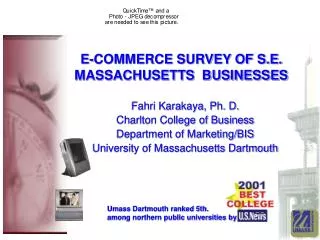 E-COMMERCE SURVEY OF S.E. MASSACHUSETTS BUSINESSES