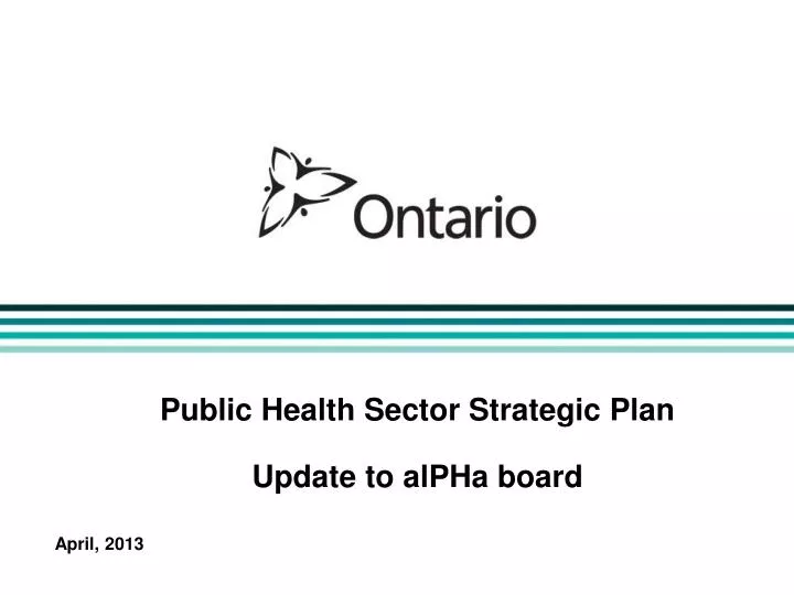 public health sector strategic plan update to alpha board