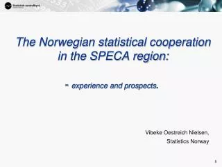 The Norwegian statistical cooperation in the SPECA region: - experience and prospects .