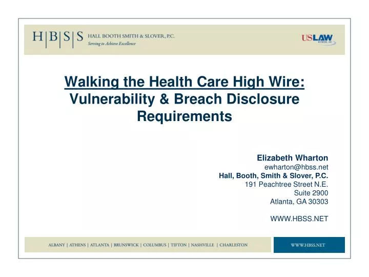 walking the health care high wire vulnerability breach disclosure requirements