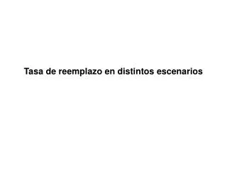 tasa de reemplazo en distintos escenarios