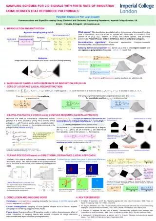 1. INTRODUCTION AND MOTIVATION 2. SAMPLING OF SIGNALS WITH FINITE RATE OF INNOVATION (FRI) IN 2-D