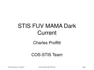 STIS FUV MAMA Dark Current