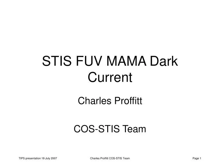 stis fuv mama dark current