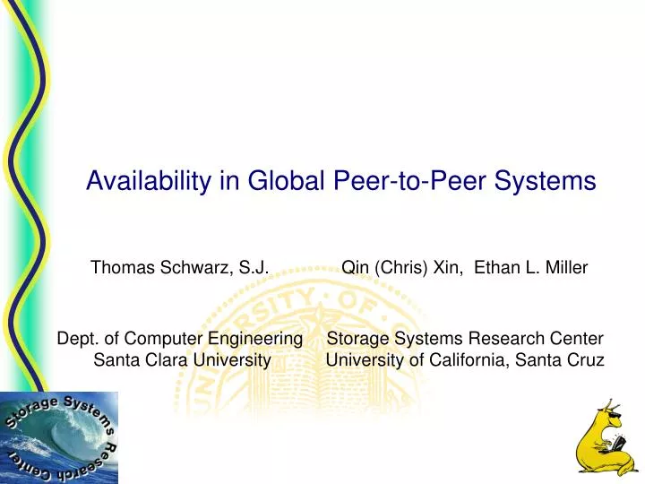 availability in global peer to peer systems