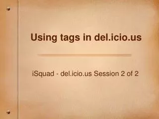 Using tags in del.icio