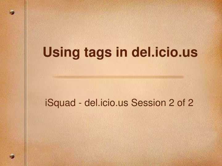 using tags in del icio us