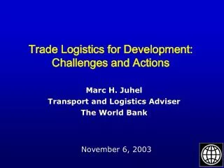 Trade Logistics for Development: Challenges and Actions