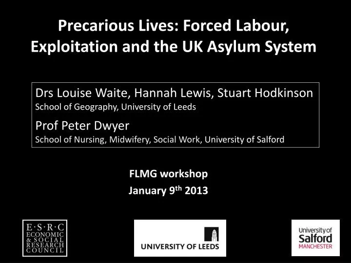 precarious lives forced labour exploitation and the uk asylum system