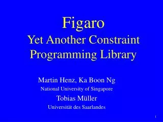 Figaro Yet Another Constraint Programming Library