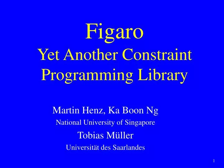 figaro yet another constraint programming library