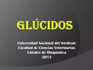 universidad nacional del nordeste facultad de ciencias veterinarias c tedra de bioqu mica 2013